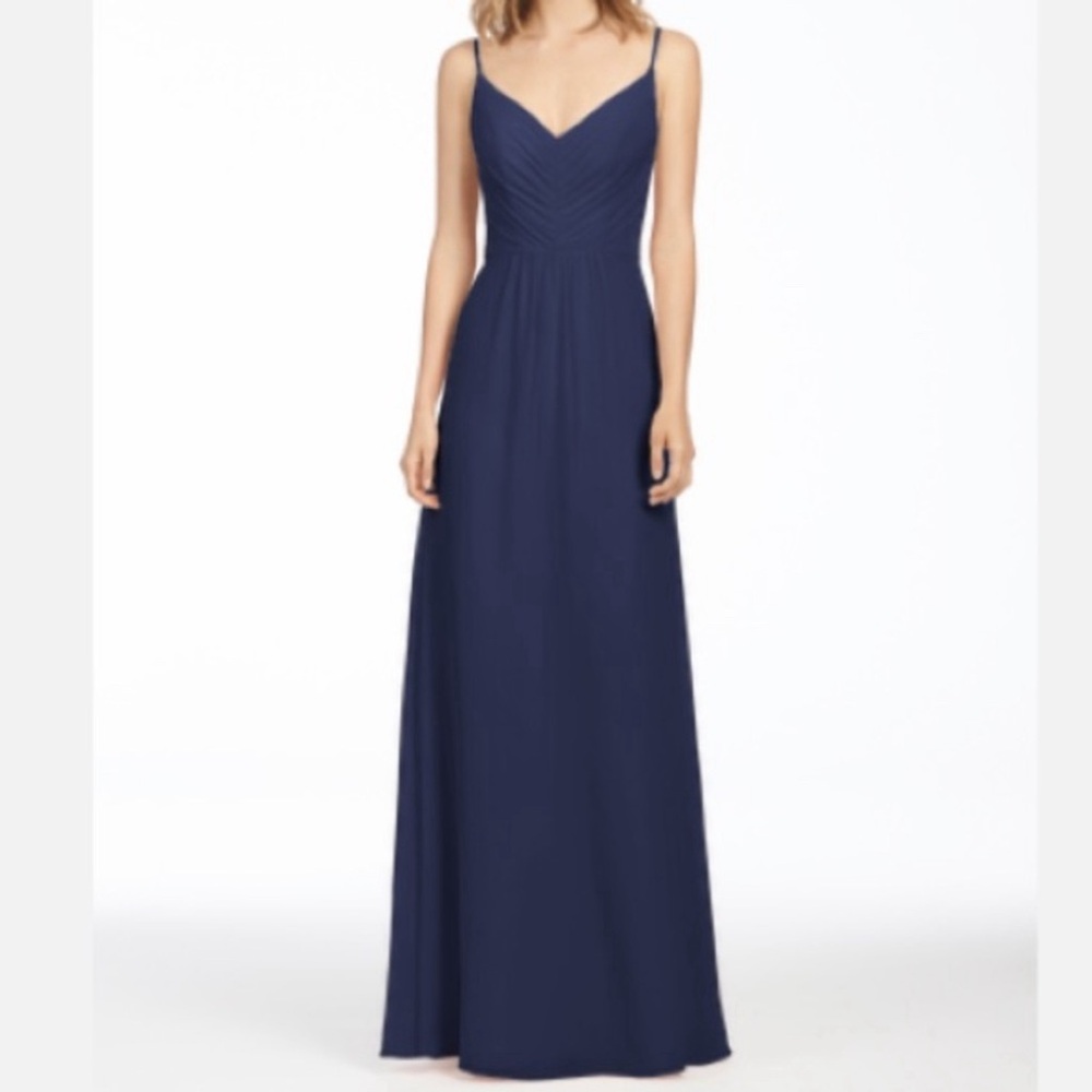 Hayley Paige Occasions 5763 Bridesmaids Dress in Navy Size 4